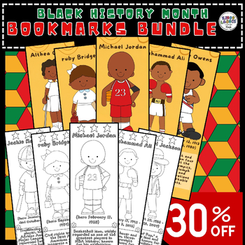 Preview of Black History Month Bookmarks BUNDLE/African American Bookmarks Colorful,B & W