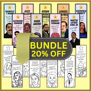 Preview of Black History Month Bookmarks BUNDLE - Color-Your-Own & Colorful Bookmarks