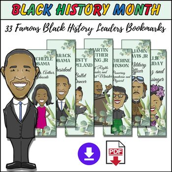 Preview of Black History Month Bookmarks- Juneteenth Freedom Day Bookmarks- 33 Black Heroes