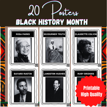 Preview of Black History Month Bulletin Board | 20 Black History Month Posters