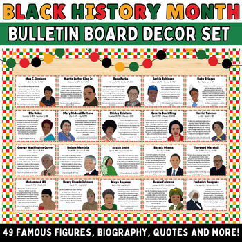 Preview of Black History Month Bulletin Board & Door decoration: 49 Famous Figures Posters