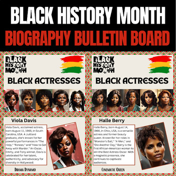 Preview of Black History Month Bulletin Board Black Actresses | TV Films Television Movies