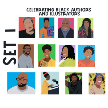Preview of Black History Month Bulletin Board Author & Illustrator Portrait Art Posters