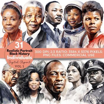 Preview of Black History Month Bulletin Board Black History Clipart Library Decor