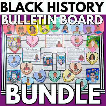 Preview of Black History Month Bulletin Board Bundle | Posters, Activities, Project