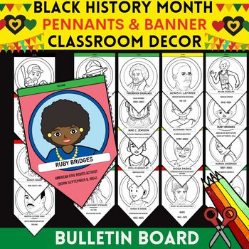 Preview of Black History Month Bulletin Board Collaborative Art Classroom Decor,Banner