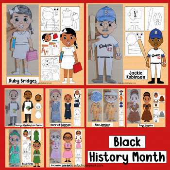 Preview of Black History Month Bulletin Board Coloring Activities Project Ruby Mae Rosa Art