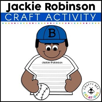 Preview of Jackie Robinson Craft Black History Month Art Project Bulletin Board Writing
