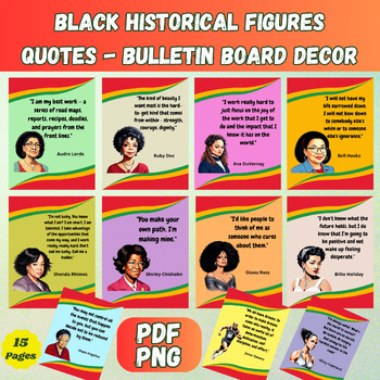 Preview of Black History Month Bulletin Board Decor - Black Historical Figures Quotes