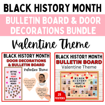 Preview of Black History Month Valentine's Day Door Decor & bulletin board Bundle + Bonus