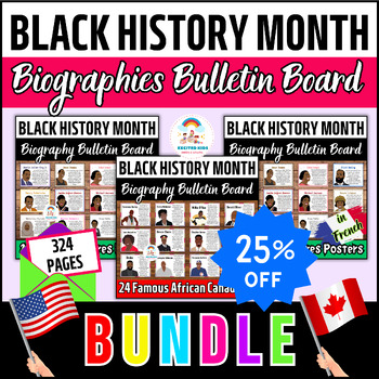 Preview of Black History Month Bulletin Board Famous (American & Canadian) African BUNDLE