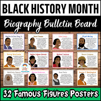 Preview of Black History Month Bulletin Board - 32 Famous Figures African American Posters