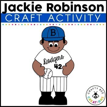 Preview of Jackie Robinson Craft Black History Month Art Project Bulletin Board Activities