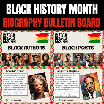 Preview of Black History Month Bulletin Board Poets and Authors and Writers