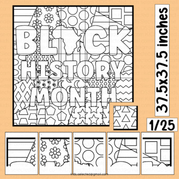Preview of Black History Month Bulletin Board Poster Art Collaborative Coloring Activities