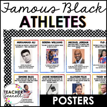 Preview of Black History Month Bulletin Board Poster Set - Famous Black Athletes Poster Set