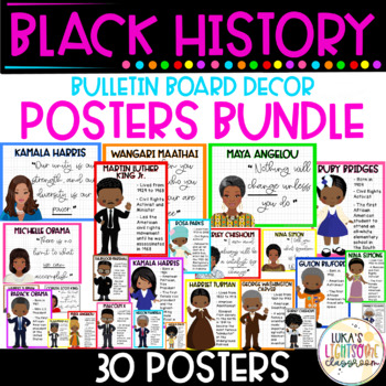 Preview of Black History Month Bulletin Board Posters Bundle