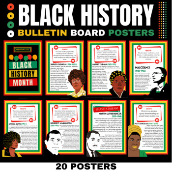 Preview of Black History Month Bulletin Board Posters, Colorful Posters