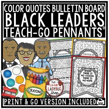 Preview of Black History Month Coloring Pages Bulletin Board Posters Teach-Go Pennants