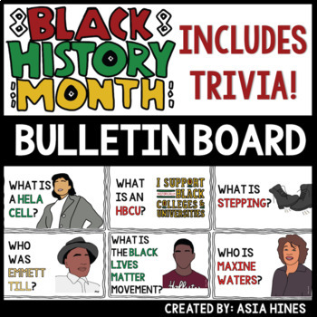 Preview of Black History Month Bulletin Board and Trivia
