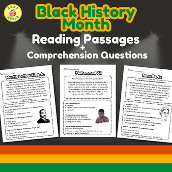 Preview of Black History Month Bulletin Boards Reading Passages Comprehension