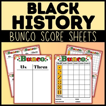 Preview of Black History Month Bunco Score Sheets | Black History Period Activities