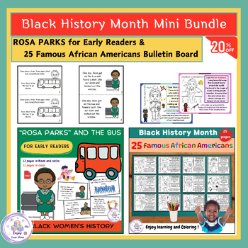 Preview of Black History Month Bundle: 25 posters of Famous Figures + ROSA PARKS Mini Book
