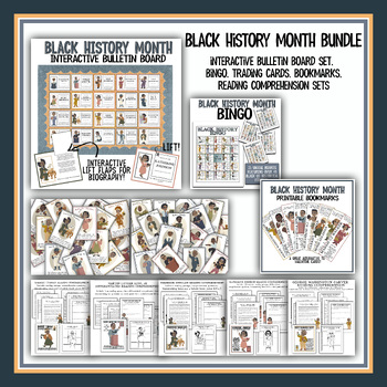 Preview of Black History Month Bundle | Bulletin Board Poster Sets, Activities, MLK Day