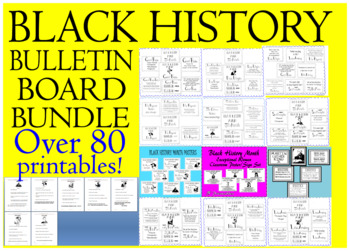 Preview of Black History Month Bundle Bulletin Board Printables