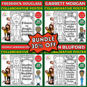 Preview of Black History Month Bundle: Collaborative Posters and Coloring Activities