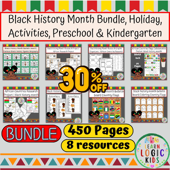 Preview of Black History Month Bundle, Holiday, Activities, Preschool & Kindergarten