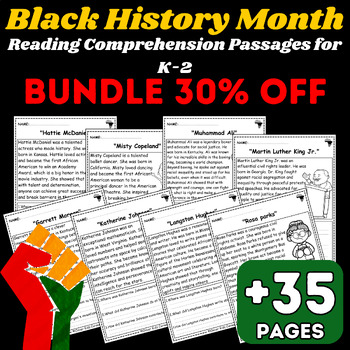 Preview of Black History Month Bundle: Inspiring Biographies & Reading Comprehension