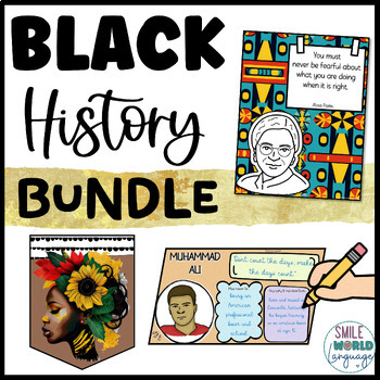 Preview of Black History Month Bundle Quotes figures classroom decoration bulletin board