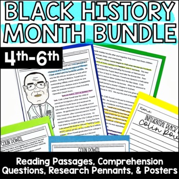 Preview of Black History Month Bundle | Reading Comprehension | 4th-6th Grade ELA