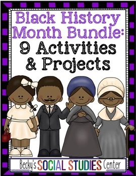 Preview of Black History Month Bundle for Middle School - 9 Activities and Projects