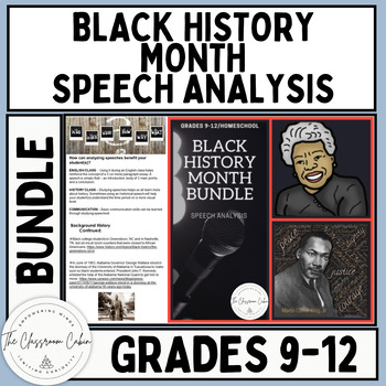 Preview of Black History Month Bundle of Speech Analysis for Grades 9-12 and Homeschool