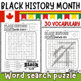 Black History Month Canada: 30-Vocabulary Word Search Puzz