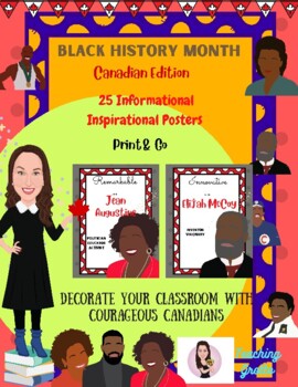 Preview of Black History Month. Canada. Famous Canadians. Posters.