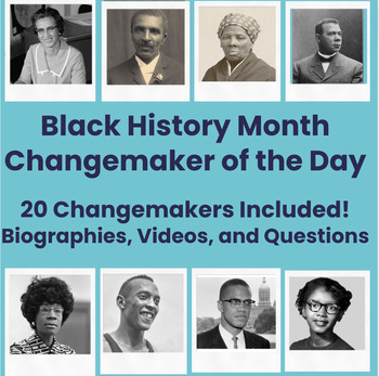 Preview of Black History Month: Changemaker of the Day (Morning Meeting Slides)