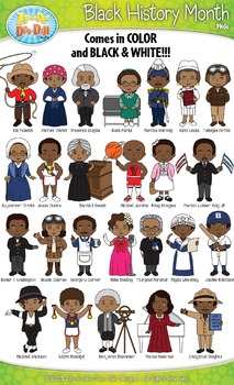 Preview of Black History Month Characters Clipart {Zip-A-Dee-Doo-Dah Designs}