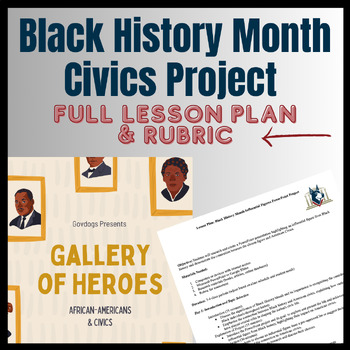 Preview of Black History Month Civics PowerPoint Project for Middle Schoolers! Editable!