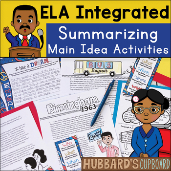 Preview of ELA Integrated Civil Rights w/ Summarizing - Main Idea & Detail - Writing