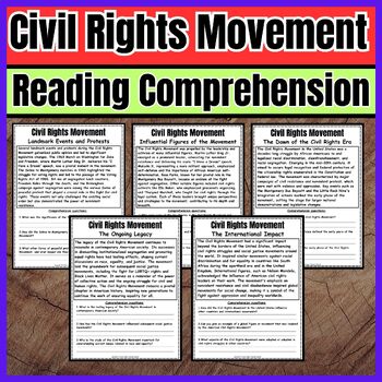 Preview of Black History Month / Civil Rights Movement Passages / Reading Comprehension