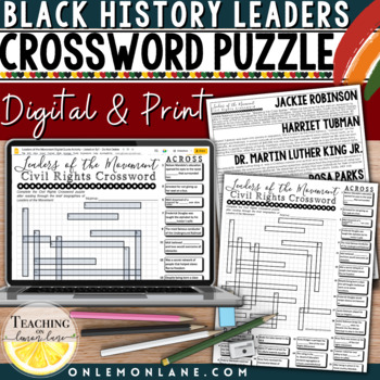 Preview of Black History Month Word Searches, Crossword, Black History Month Word Search