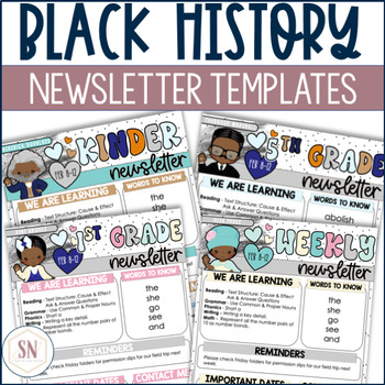 Preview of February | Black History Month Editable Classroom Newsletter Templates