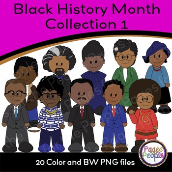 Preview of Black History Month Clip Art Collection 1. Black Leaders Throughout Hisory