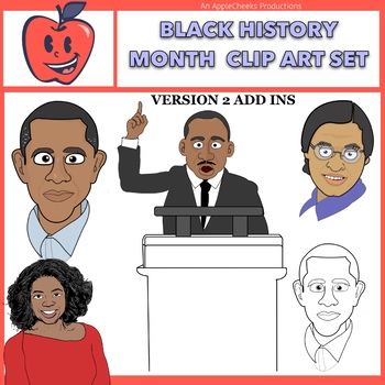 Preview of Black History Month Clip Art Package Updated Commercial Use