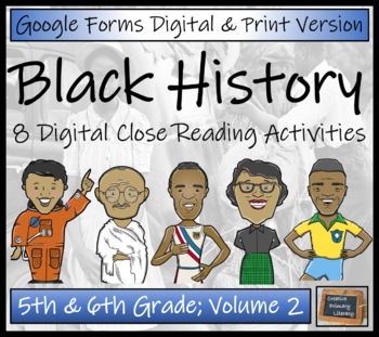Preview of Black History Month Vol 2 Close Reading Bundle Digital & Print | 5th & 6th Grade