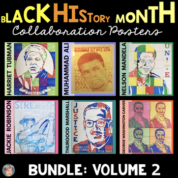 Preview of Black History Month Activities: Collaboration Posters BUNDLE Set 2