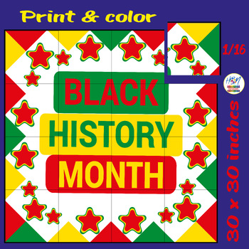 Preview of Black History Month Collaborative Coloring Bulletin Board Poster Crafts